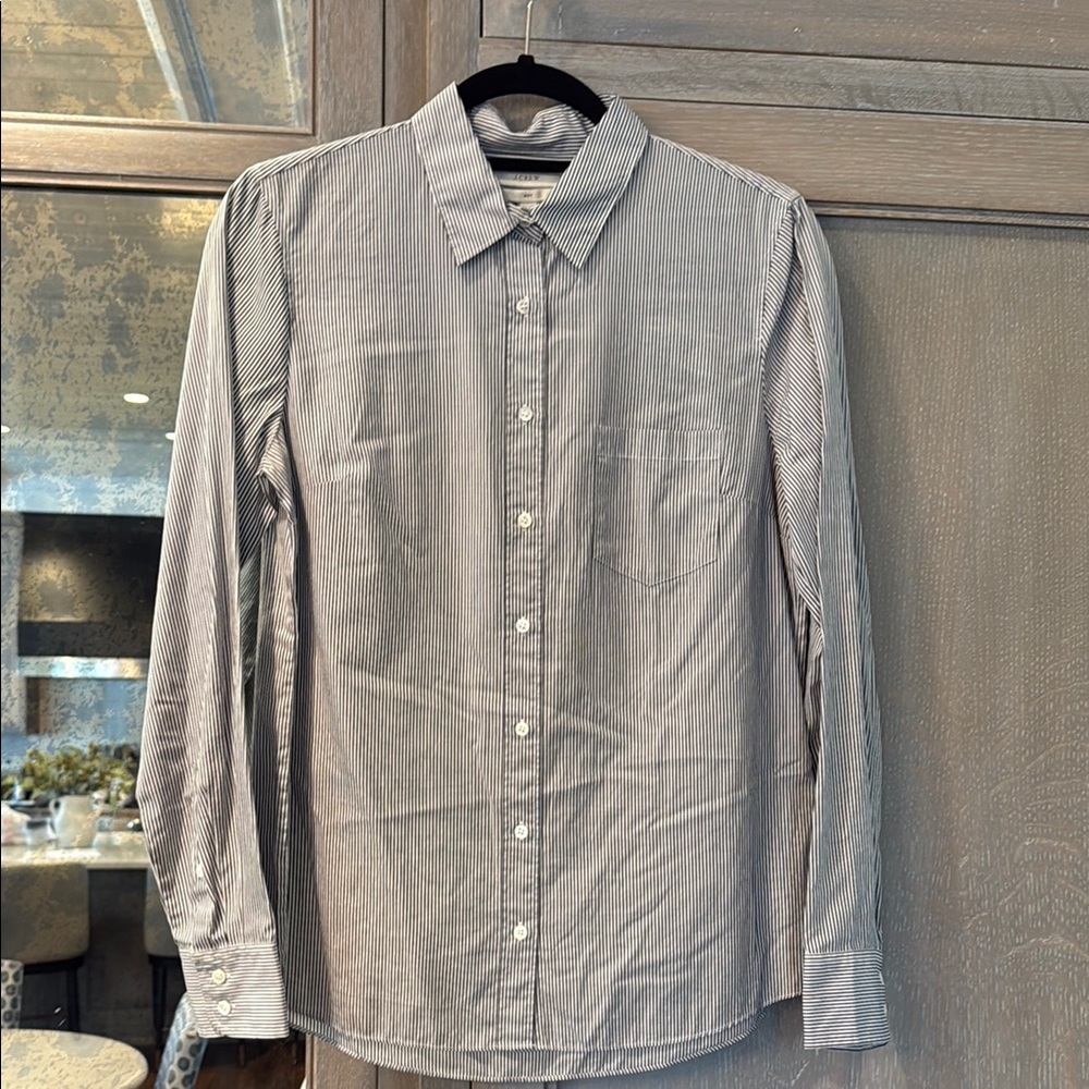 J. Crew Blue and White Casual Button Down Shirt